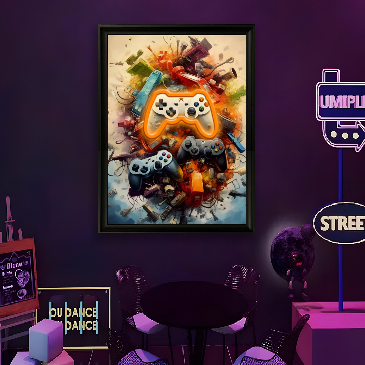 Wall Decor Lighting - USB-Betriebene LED-Neonlicht Lustige Wandbilder Kunstposter für