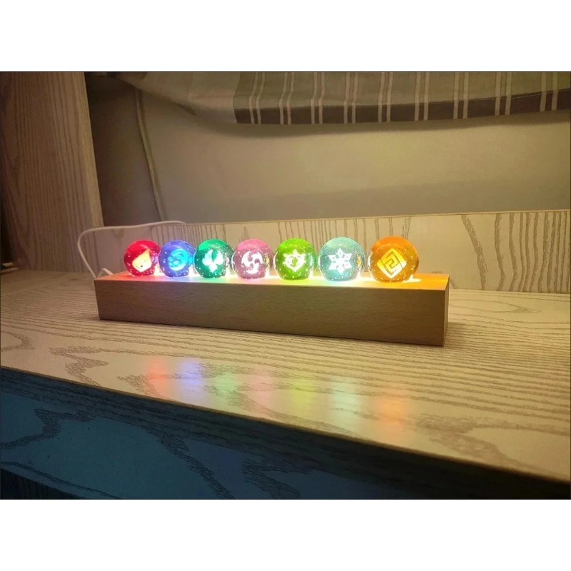 Elements Lighting Decor - Genshin Impact Kristallkugel-Figur Nachtlicht Sieben-Elemente-Kugel 3D-Modell