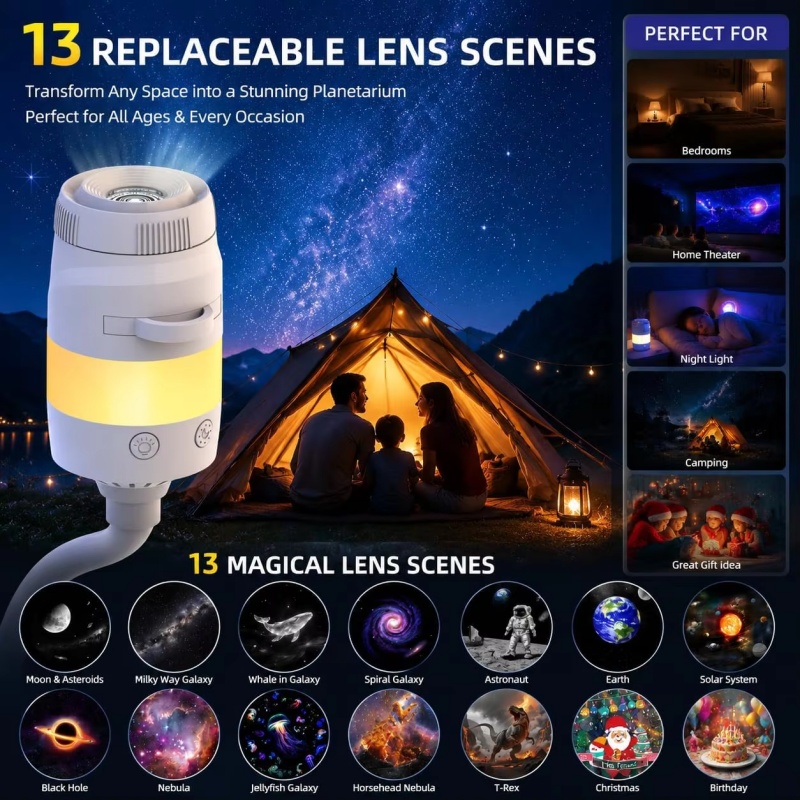 Star Projector Night - Neuer Galaxy-Projektor Nachtlicht USB-Sternprojektor für Schlafzimmer-Deckendekoration
