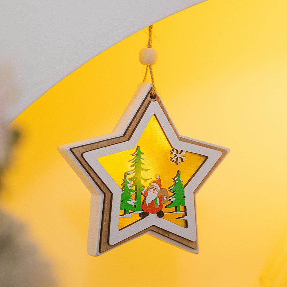 Elements Lighting Decor - Klassische Weihnachtselemente, Dekor, Naturholzornamente, 3D-geschnitzte Weihnachtsdekoration