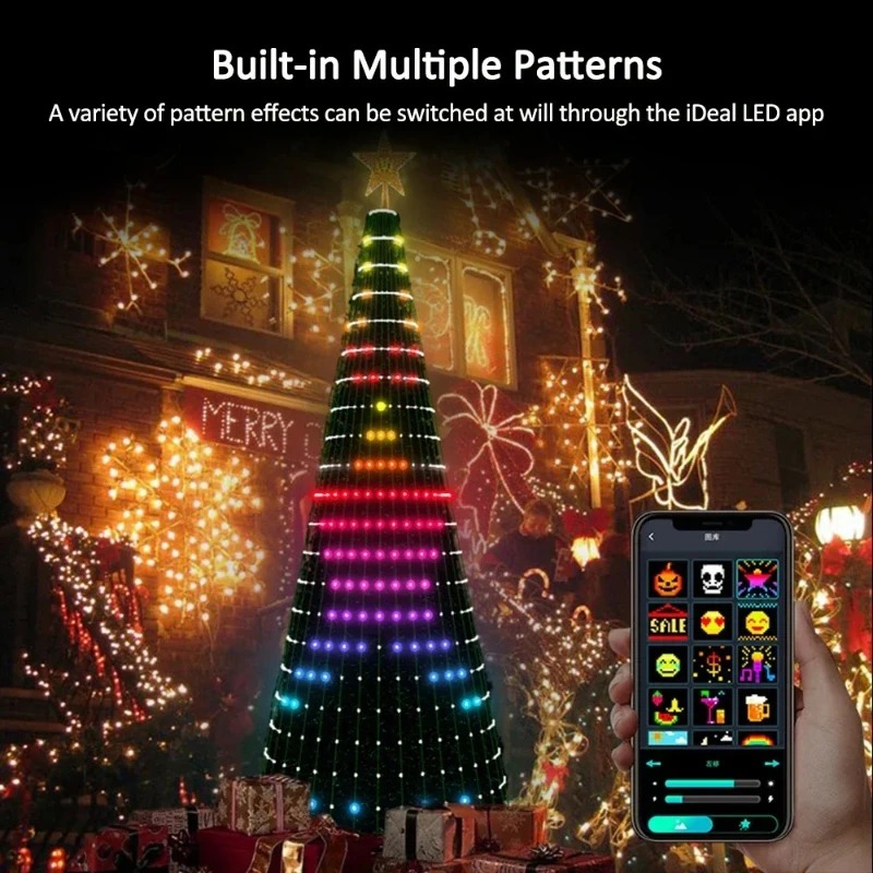 Home Decor Lighting Tree - Weihnachtsstern-Baumbeleuchtung RGB LED, Bluetooth APP-gesteuerte Lichterkette