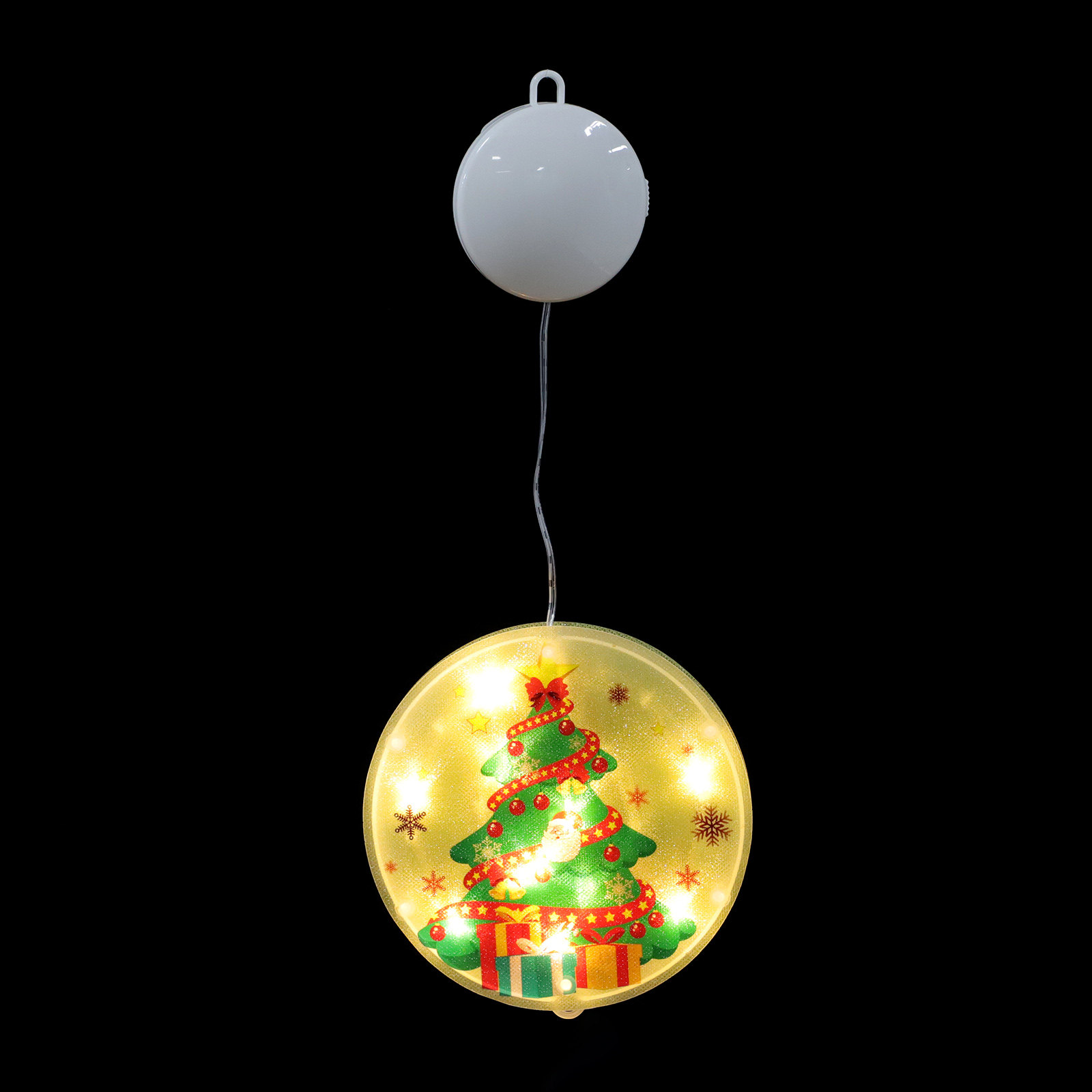 Elements Lighting Decor - 1 Stück Weihnachts-Fensterhängelampe LED-Anhänger mit Weihnachtselementen-Design