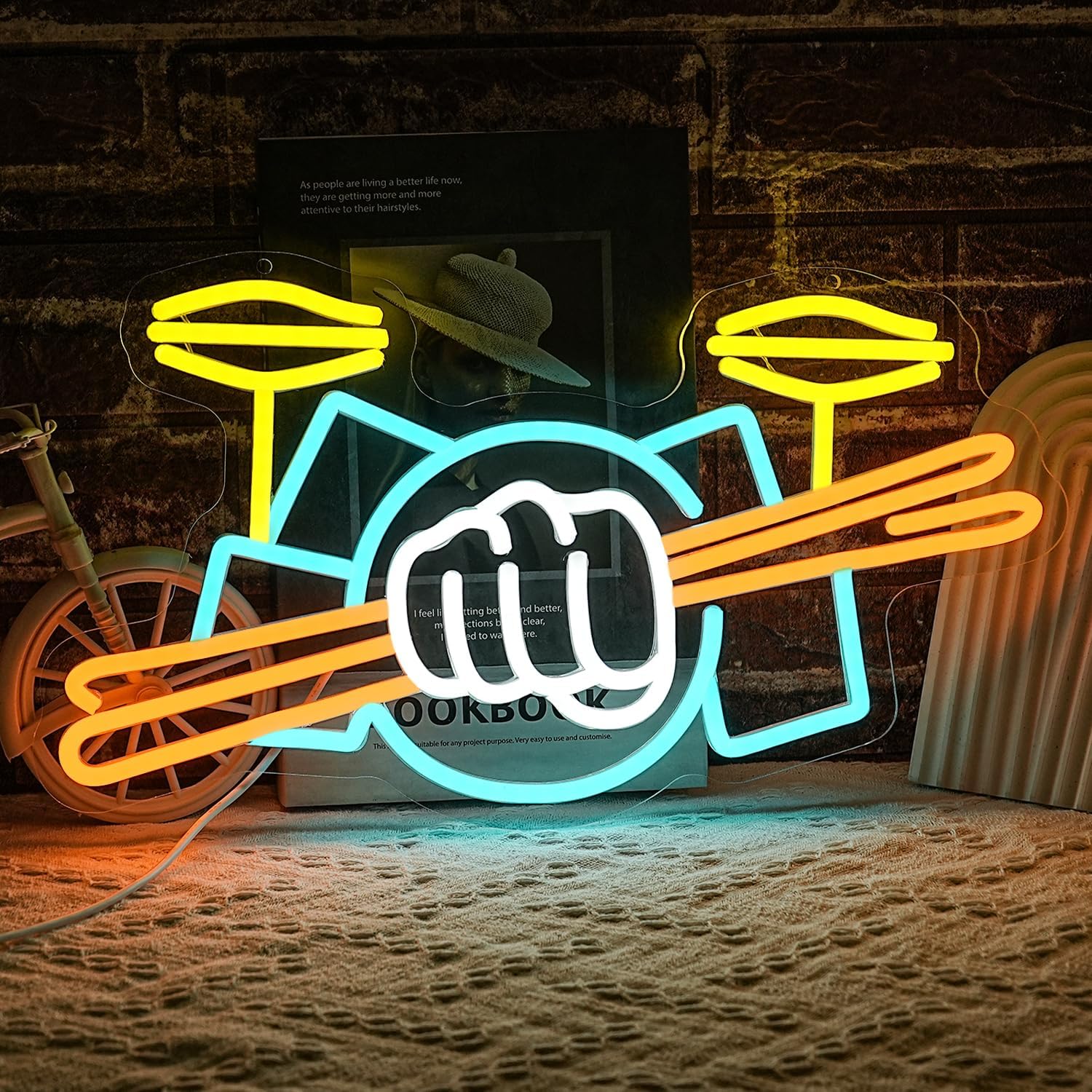 Schlagzeug-Neonschild USB-Betr – Wall Decor Lighting Bewertung und Preis