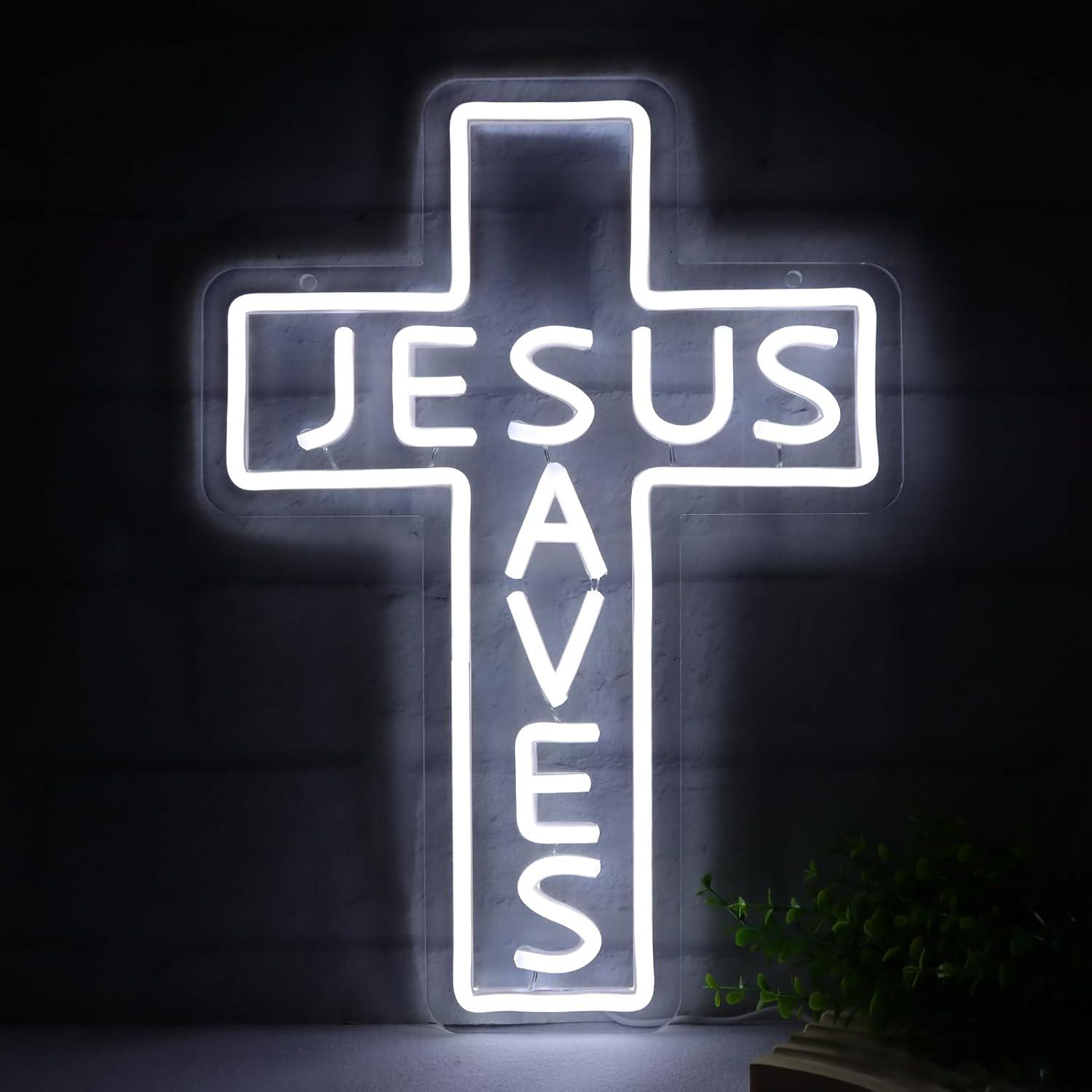 Jesus rettet das Kreuz Neon-Sc – Wall Decor Lighting Bewertung und Preis