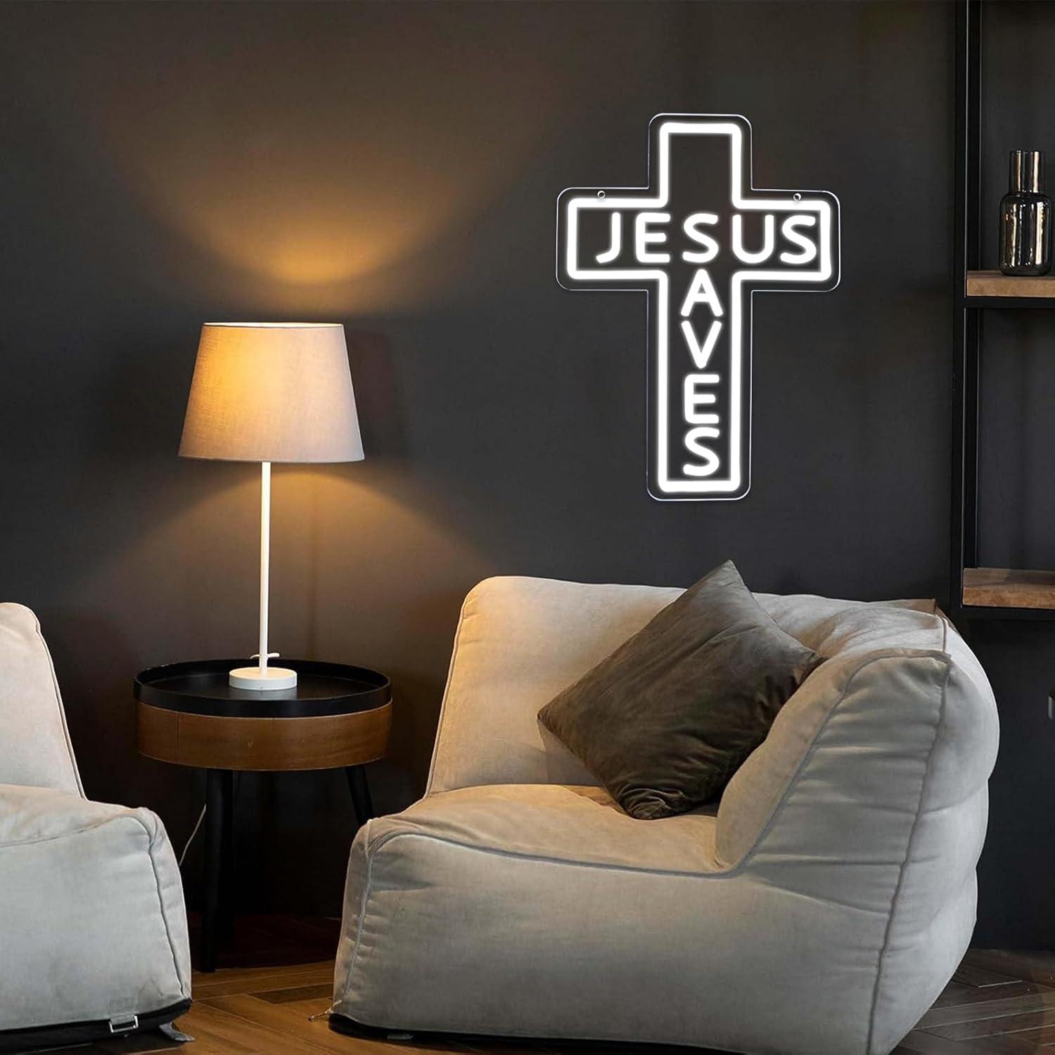 Jesus rettet das Kreuz Neon-Sc – Wall Decor Lighting Bewertung und Preis