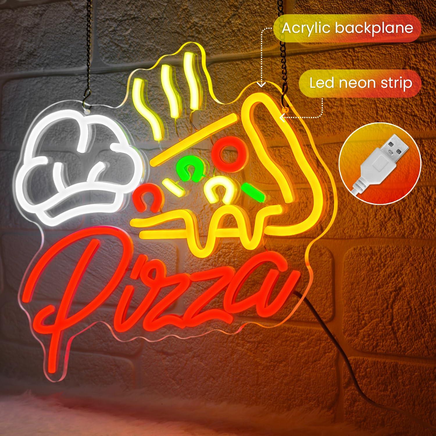 Pizza Neonschild Farbenfrohe P – Wall Decor Lighting Bewertung und Preis