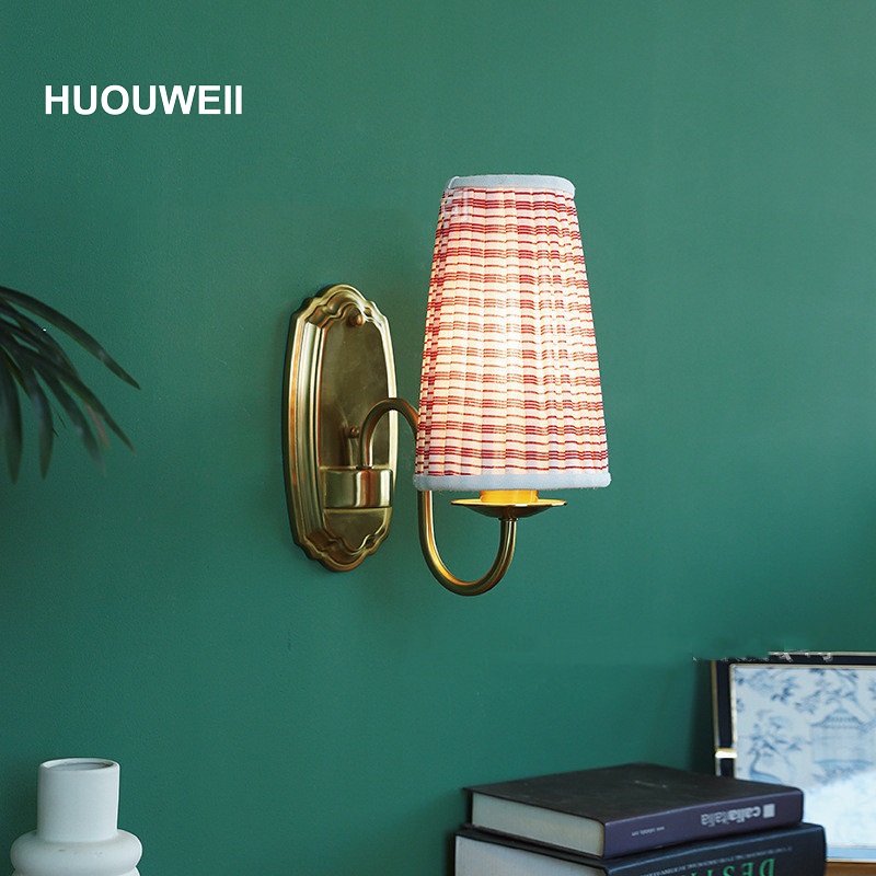 Retro Stoff Wandleuchte Bronze – Elements Lighting Decor Bewertung und Preis